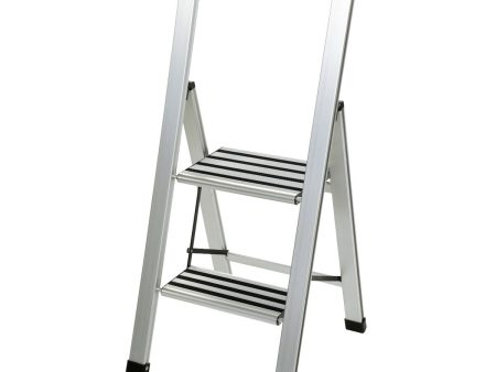 2-step folding ladder Alexandra House Living Grey Aluminium 44 x 94 x 51 cm For Cheap