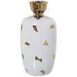 Vase Alexandra House Living White Golden Ceramic 13 x 14 x 27 cm For Cheap