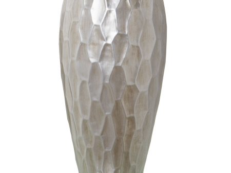 Vase Alexandra House Living Silver Ceramic 25 x 25 x 54 cm Cheap