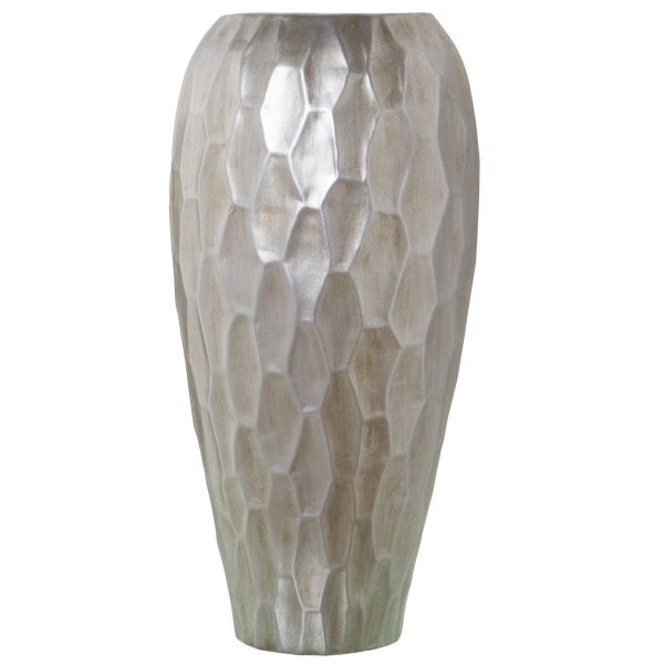 Vase Alexandra House Living Silver Ceramic 25 x 25 x 54 cm Cheap