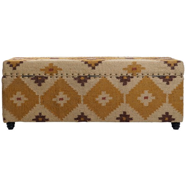 Chest Home ESPRIT Beige Mustard Cotton 120 x 40 x 45 cm Online Hot Sale