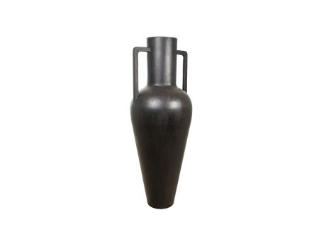 Vase Romimex Black Ceramic Streched 60 x 165 x 60 cm With handles For Sale