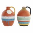 Vase DKD Home Decor Multicolour Terracotta 14,5 x 14 x 20 cm (2 Units) For Discount