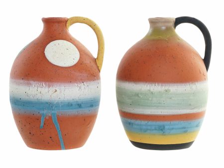 Vase DKD Home Decor Multicolour Terracotta 14,5 x 14 x 20 cm (2 Units) For Discount