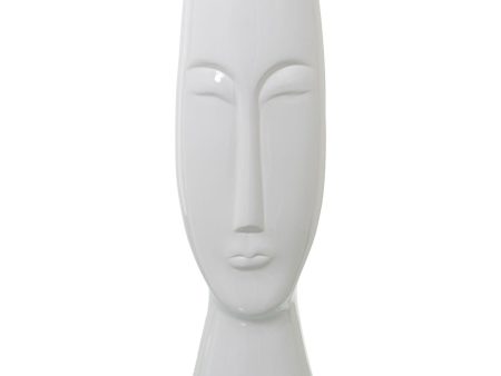 Vase Alexandra House Living White Ceramic Shiny Face 16 x 15 x 47 cm Cheap