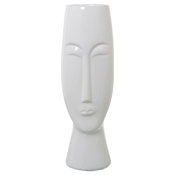 Vase Alexandra House Living White Ceramic Shiny Face 16 x 15 x 47 cm Cheap