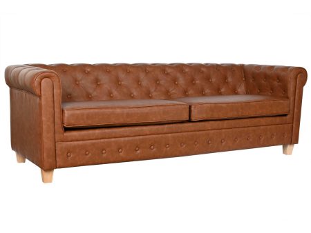 3-Seater Sofa Home ESPRIT Brown Natural Vintage 218 X 78 X 70 cm Supply