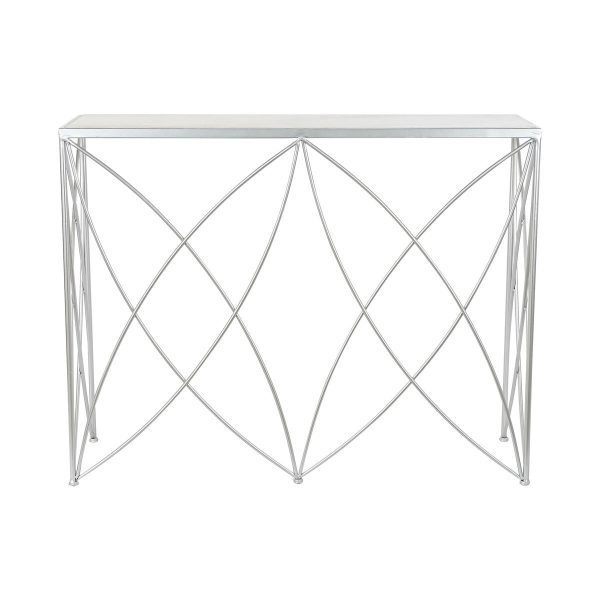 Console DKD Home Decor White Silver Metal Marble 100 x 33 x 78 cm Fashion