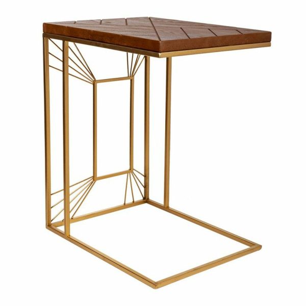 Corner table Alexandra House Living Gold Natural 35 x 55 x 45 cm Online Sale