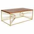 Centre Table Alexandra House Living Gold Natural Iron Fir wood MDF Wood 70 x 50 x 130 cm For Cheap