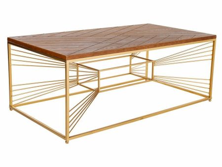 Centre Table Alexandra House Living Gold Natural Iron Fir wood MDF Wood 70 x 50 x 130 cm For Cheap