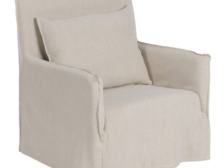 Armchair Cream Feather Pine Foam 75 x 76 x 90,5 cm Online