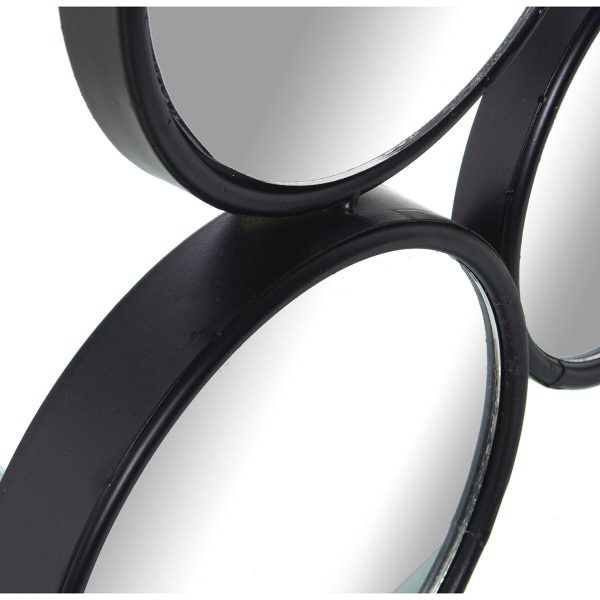 Wall mirror Alexandra House Living Black Metal Circles 7 x 87 x 47 cm Circular Online Hot Sale