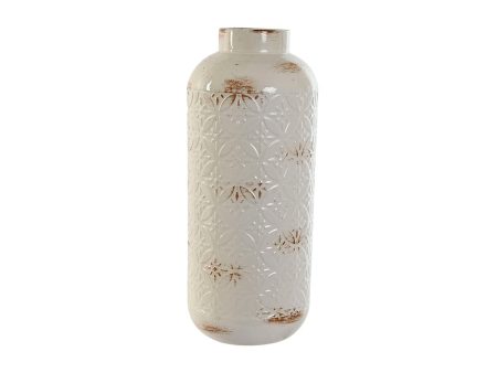 Vase Home ESPRIT White Metal 15 x 15 x 36 cm on Sale