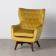 Armchair 75 x 83 x 103 cm Synthetic Fabric Wood Mustard For Sale