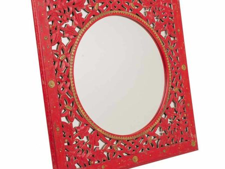 Wall mirror Alexandra House Living Red 1 x 84 x 84 cm Rectangular Online now