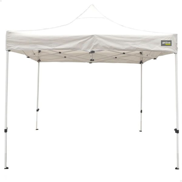 Gazebo Aktive Foldable Adjustable height Steel Polyester 420D Oxford White 300 x 320 x 300 cm Hot on Sale