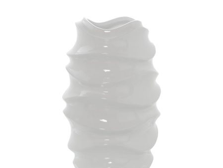 Vase Alexandra House Living White Ceramic Shiny 18 x 17 x 31 cm on Sale