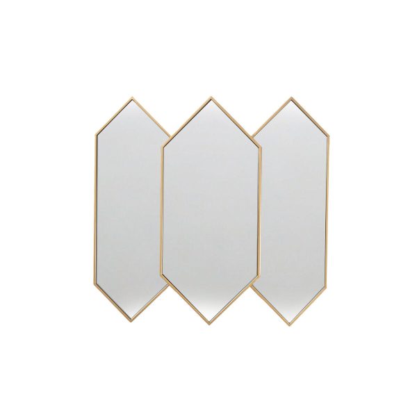 Wall mirror Romimex Golden Rhombus 5 x 69 x 70 cm Geometric Hot on Sale