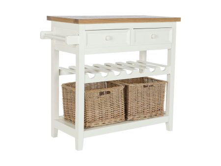 Console DKD Home Decor Beige wicker Paolownia wood 88 x 38 x 80 cm Hot on Sale