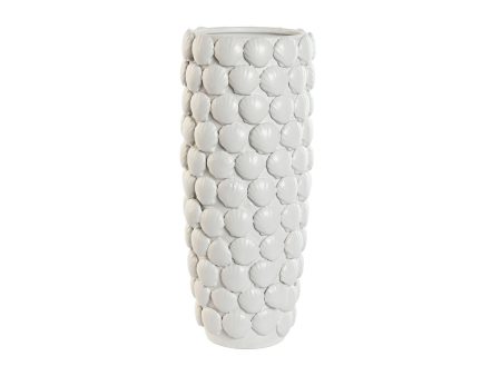 Vase Home ESPRIT White Stoneware Mediterranean 16,5 x 16,5 x 38,5 cm Online