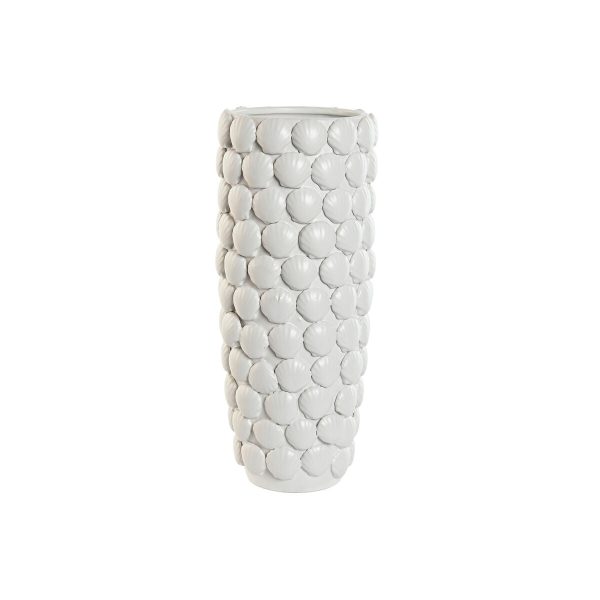 Vase Home ESPRIT White Stoneware Mediterranean 16,5 x 16,5 x 38,5 cm Online