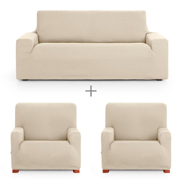 Sofa cover set Eysa ULISES White 3 Pieces on Sale