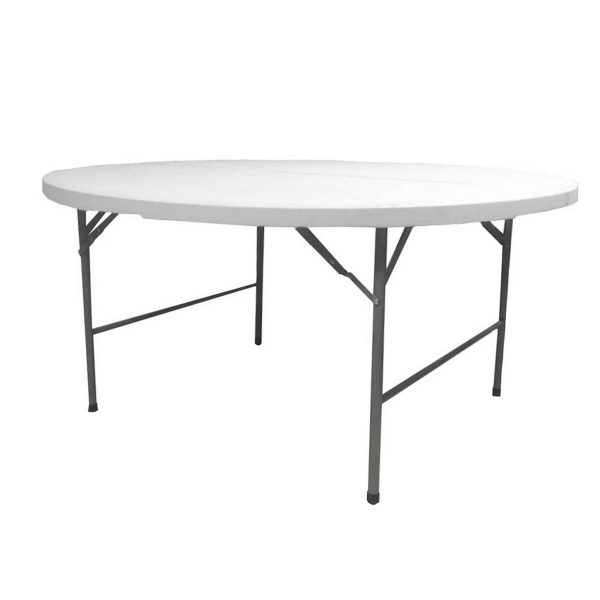 Folding Table White HDPE 122 x 122 x 74 cm Online Hot Sale