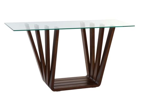 Console DKD Home Decor Brown Transparent Crystal Walnut 145 x 45 x 75 cm For Cheap