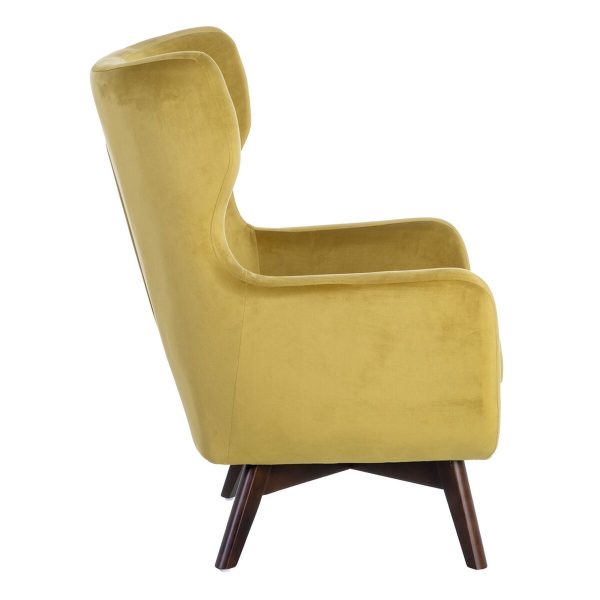 Armchair 75 x 83 x 103 cm Synthetic Fabric Wood Mustard For Sale