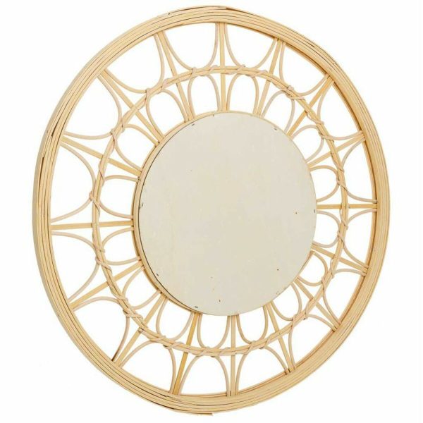 Wall mirror Alexandra House Living Natural 56 x 2 x 56 cm Circle For Cheap