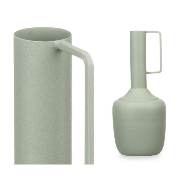 Vase With handle Green Steel 12 x 30 x 12 cm (6 Units) Supply