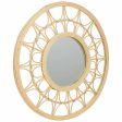 Wall mirror Alexandra House Living Natural 56 x 2 x 56 cm Circle For Cheap