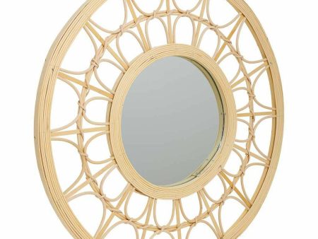 Wall mirror Alexandra House Living Natural 56 x 2 x 56 cm Circle For Cheap