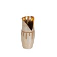 Vase Romimex Champagne Ceramic 11 x 25 x 10 cm Hot on Sale