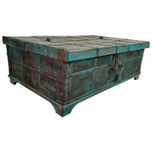 Chest Alexandra House Living Blue Mango wood 87 x 48 x 136 cm Online