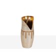 Vase Romimex Champagne Ceramic 11 x 25 x 10 cm Hot on Sale