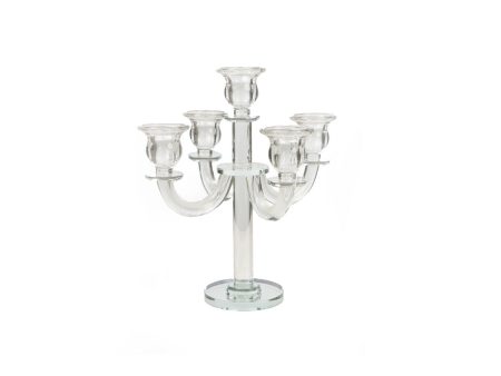 Candle Holder Romimex Transparent Glass 17 x 26 x 17 cm Online Hot Sale