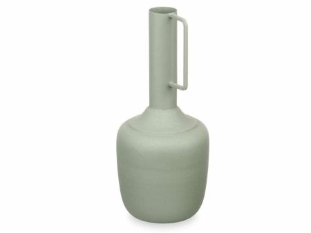 Vase With handle Green Steel 12 x 30 x 12 cm (6 Units) Supply