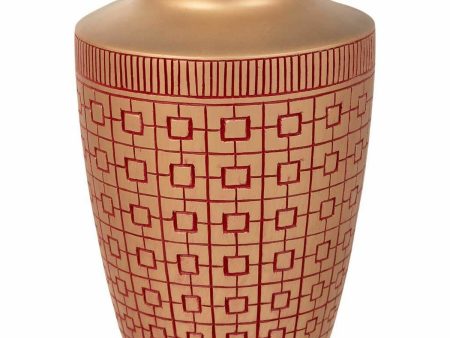 Vase Alexandra House Living Red Golden Polyresin 18 x 24 x 18 cm Online Hot Sale