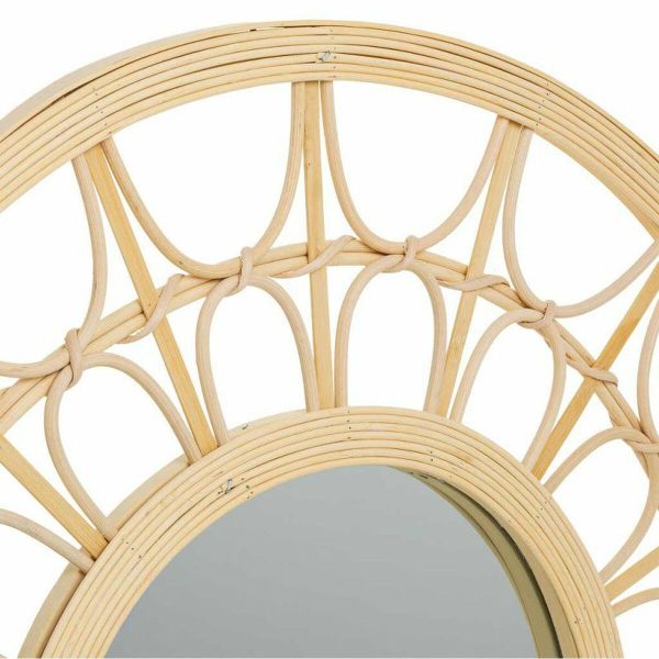 Wall mirror Alexandra House Living Natural 56 x 2 x 56 cm Circle For Cheap