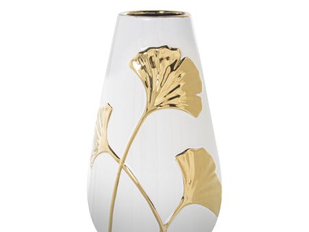 Vase Alexandra House Living White Ceramic 14 x 25 cm Sale