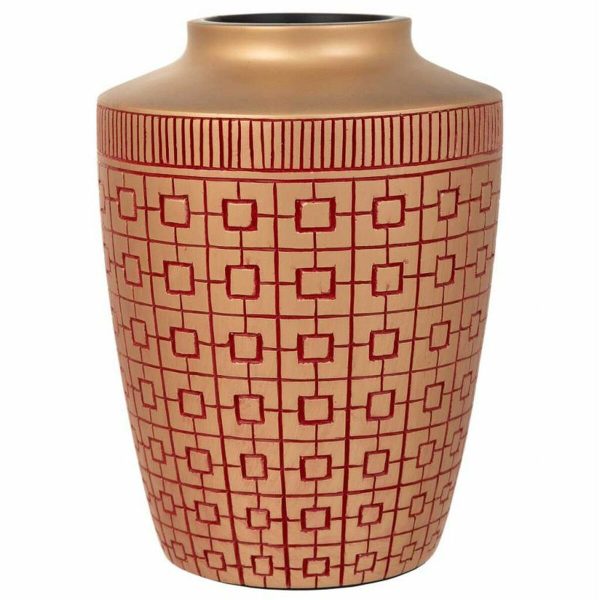 Vase Alexandra House Living Red Golden Polyresin 18 x 24 x 18 cm Online Hot Sale