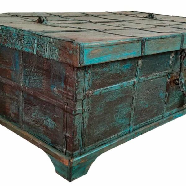 Chest Alexandra House Living Blue Mango wood 87 x 48 x 136 cm Online