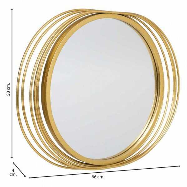 Wall mirror Alexandra House Living Golden 4 x 49 x 66 cm Oval For Sale